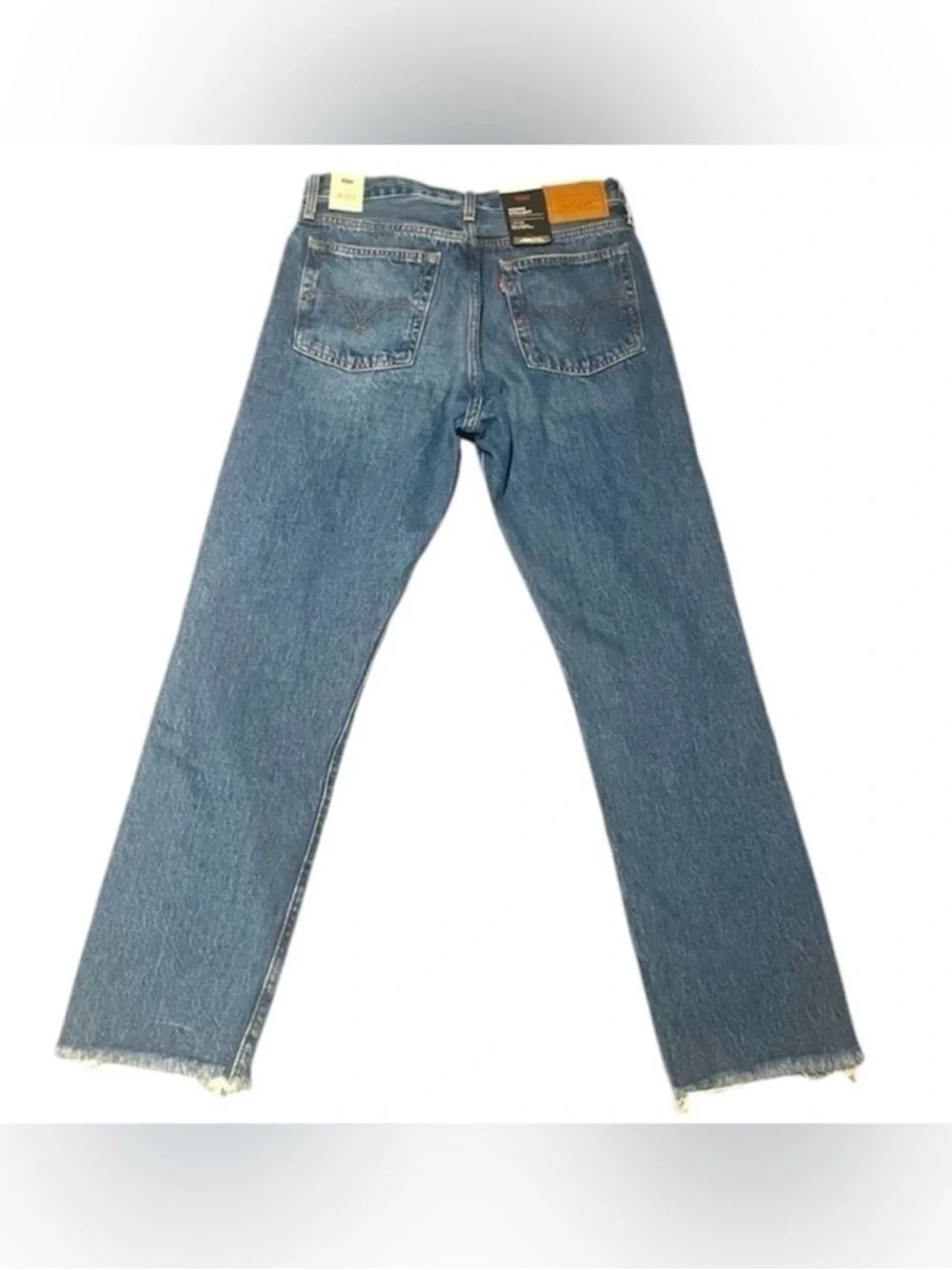 New LEVI’S High Rise Distressed Wedge Straight Leg Denim Jeans